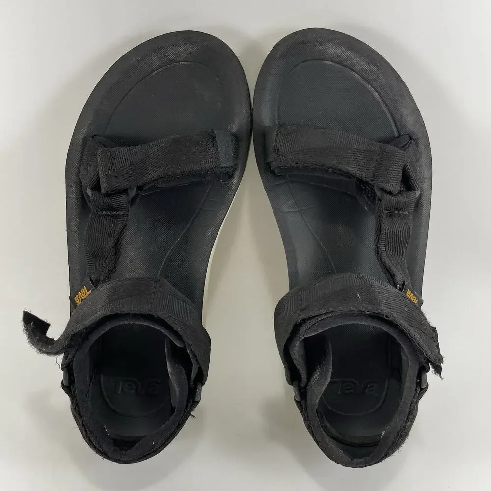 Teva Universal Premier Strappy Active Sandals Womens Size 6 Black Wedge Sole